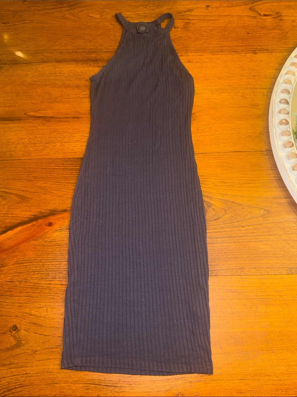 Sleeveless Ribbed Maxi Dress - gray